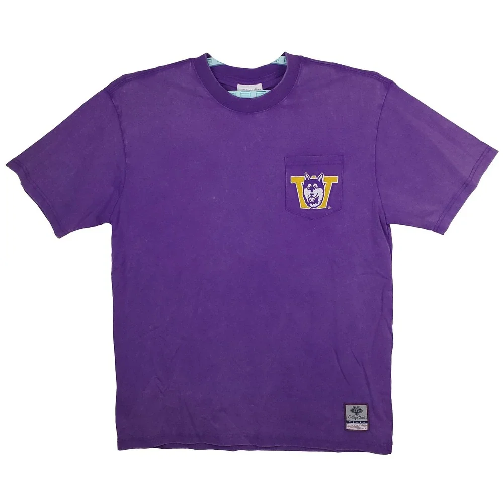 Washington Huskies Mitchell & Ness NCAA‎ Large Shirt Embroidery Logo Pocket NWT